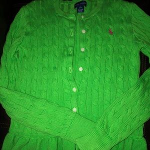 Girls Button down peplum sweater